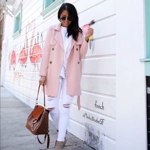 Abercrombie & Fitch Blush Pink Drapey coat size L